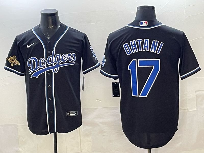 Men 2025 Los Angeles Dodgers #17 Ohtani Black Nike MLB Jersey style 089